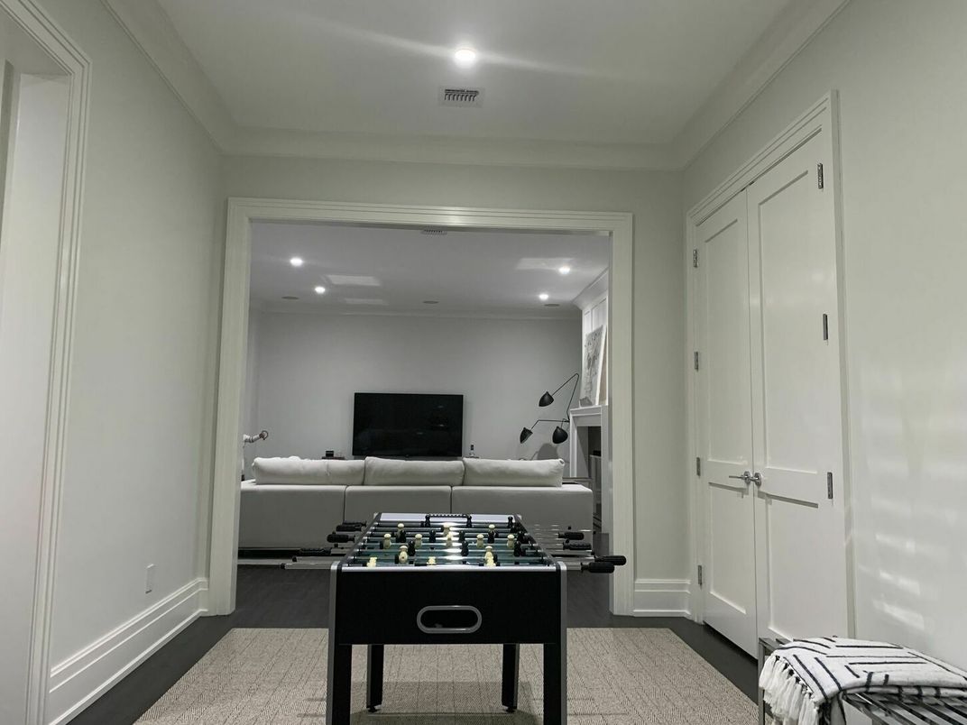 Game Room, Interior, Living room, Recessed Lighting, Wood Texture Flooring
