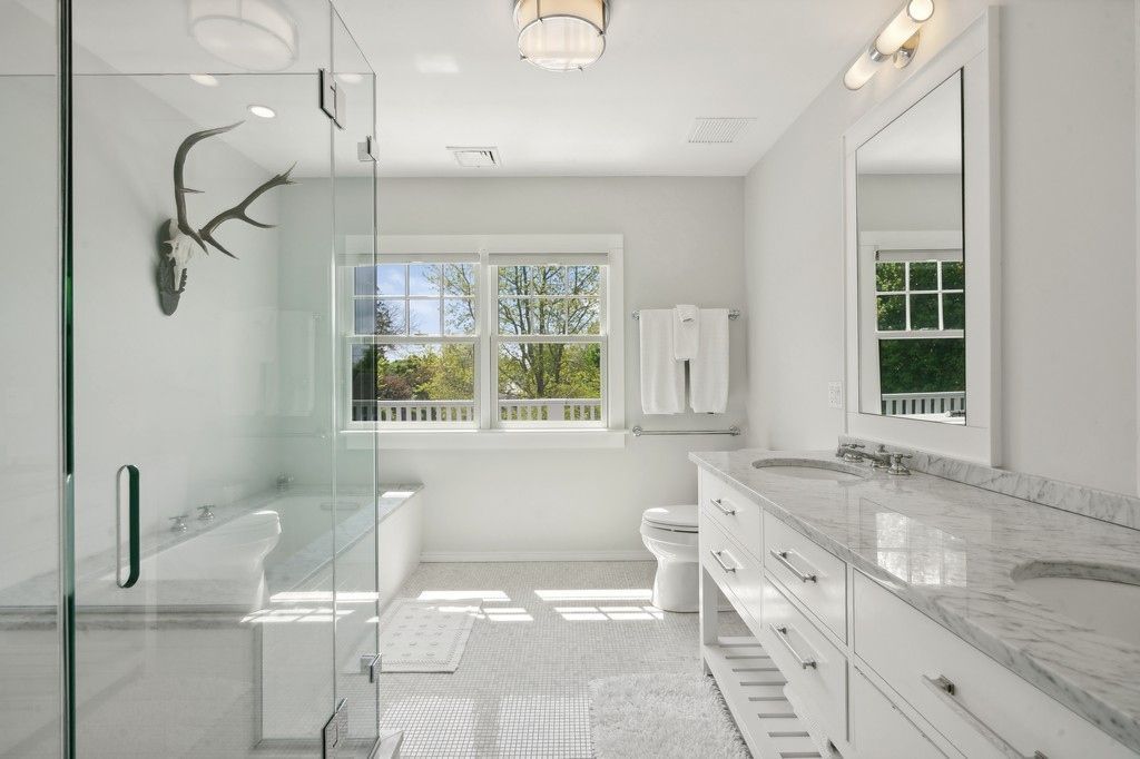 Bathroom, Dual Sink Vanities, Glass Shower, Interior