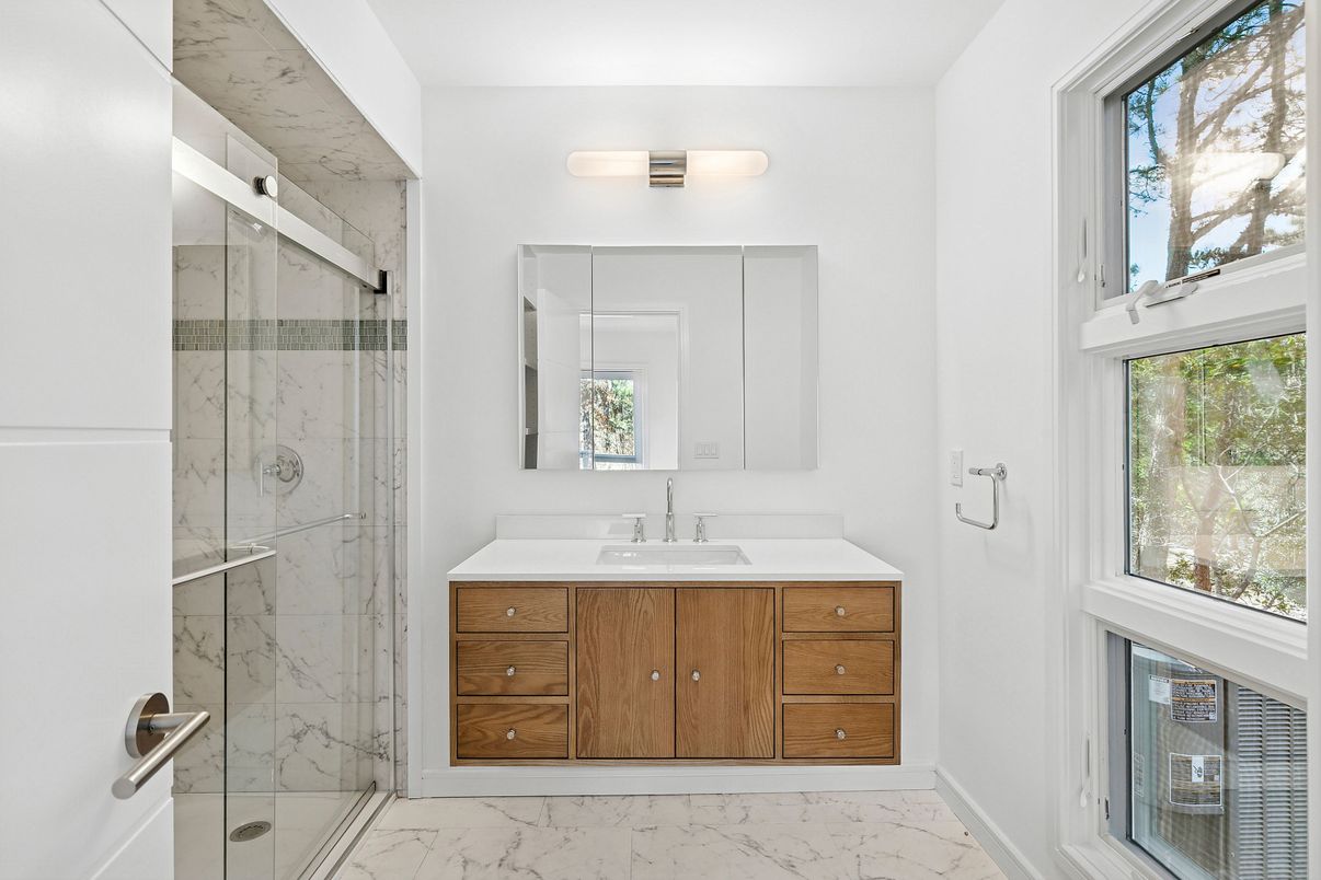 Bathroom, Glass Shower, Interior, Marble, Marble Walls