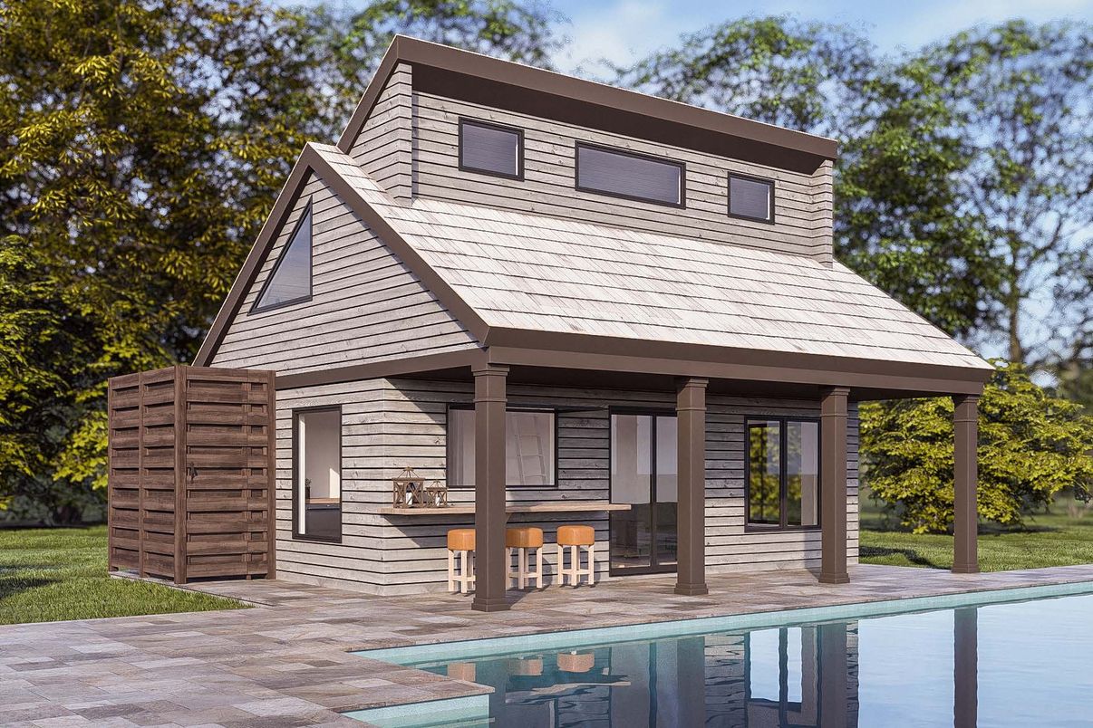 Exterior, Facade, Pool, None