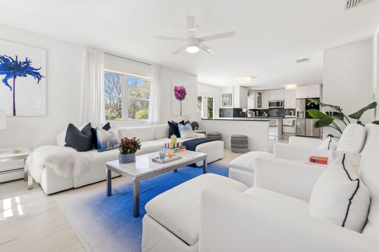 Interior, Kitchen, Living room, Stainless Steel Appliances, Wood Texture Flooring