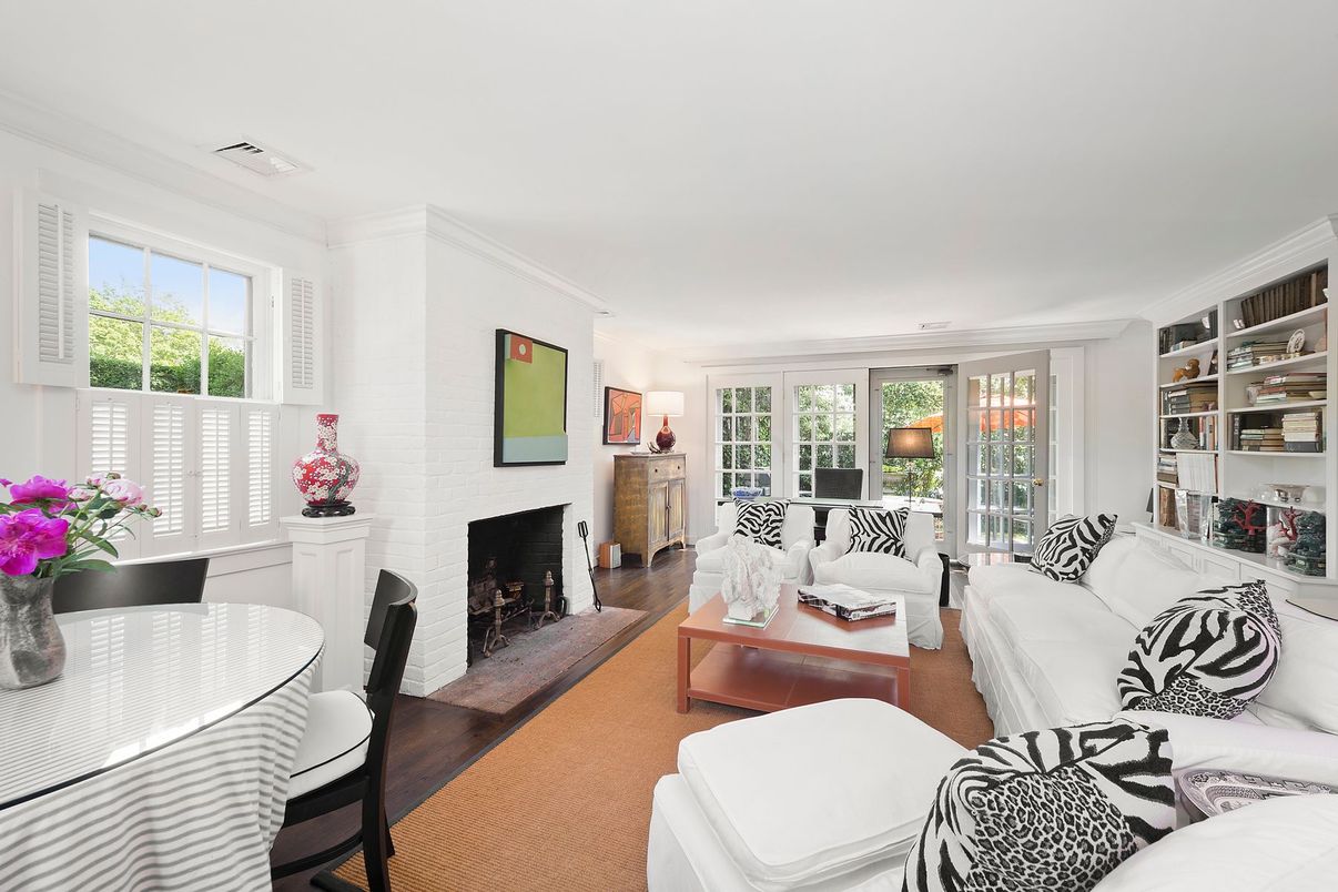 Dining room, Fireplace, Interior, Living room, Wood Texture Flooring