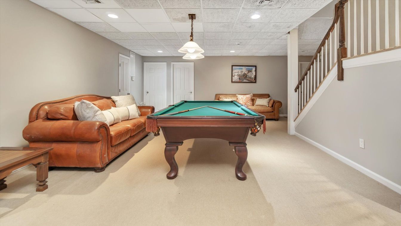 Billiard Table, Game Room, Interior, Pendant Lights, Recessed Lighting