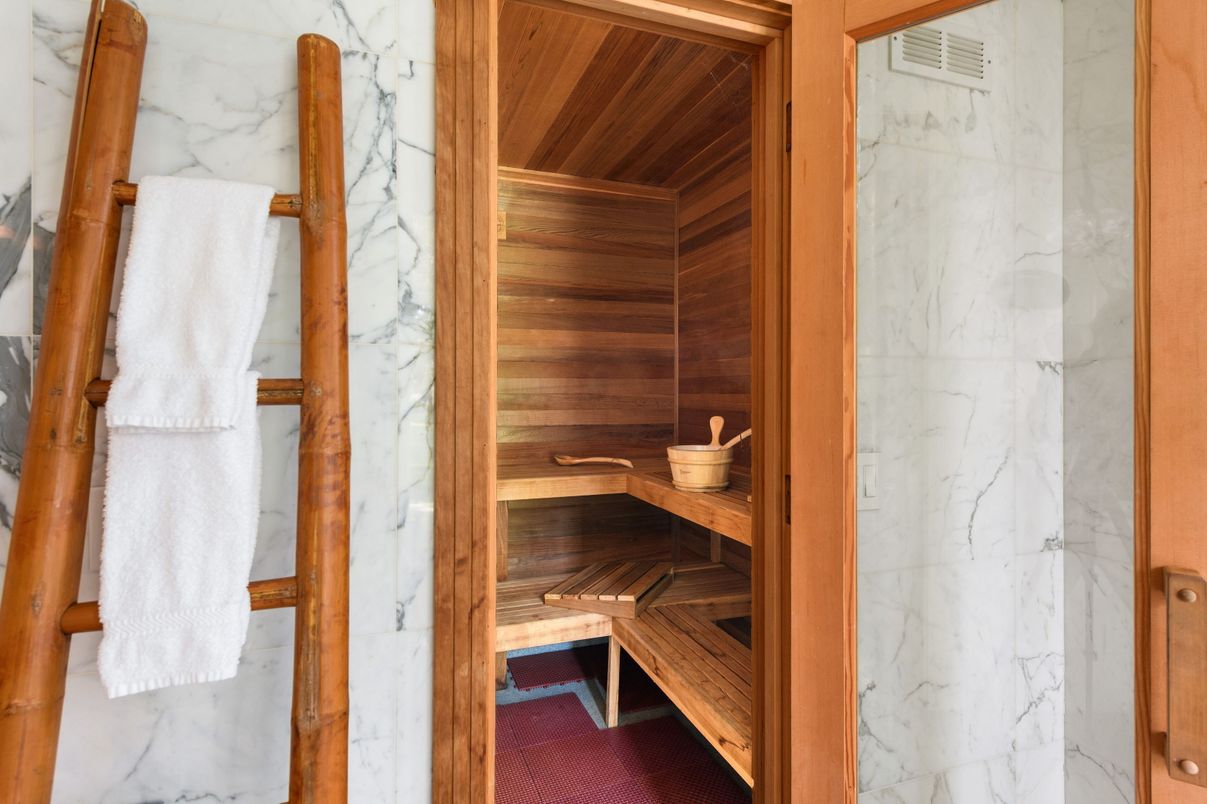 Bathroom, Interior, Marble Walls, Sauna Room