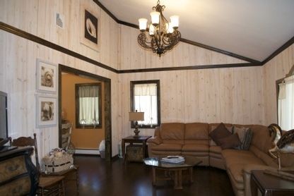 Chandelier, Interior, Living room, Wood Texture Flooring, Wooden Walls