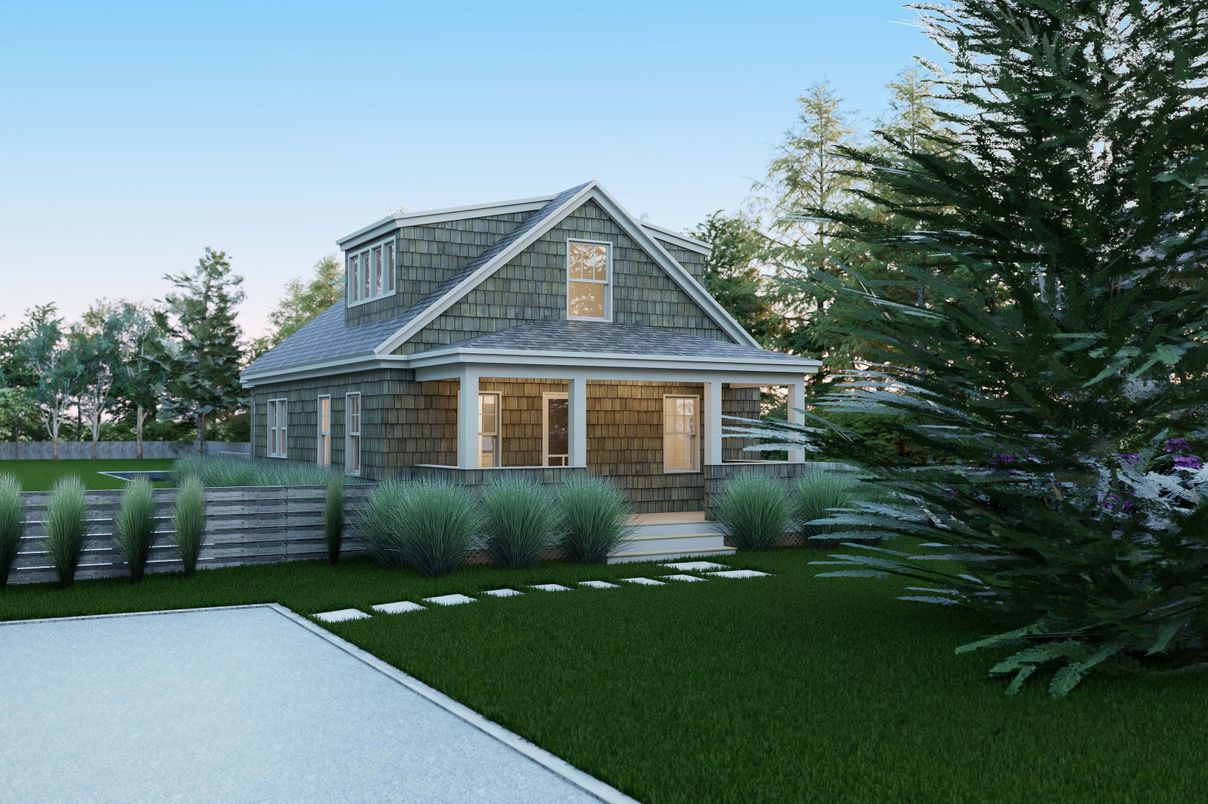 Backyard, Exterior, Facade, Brick Traditional