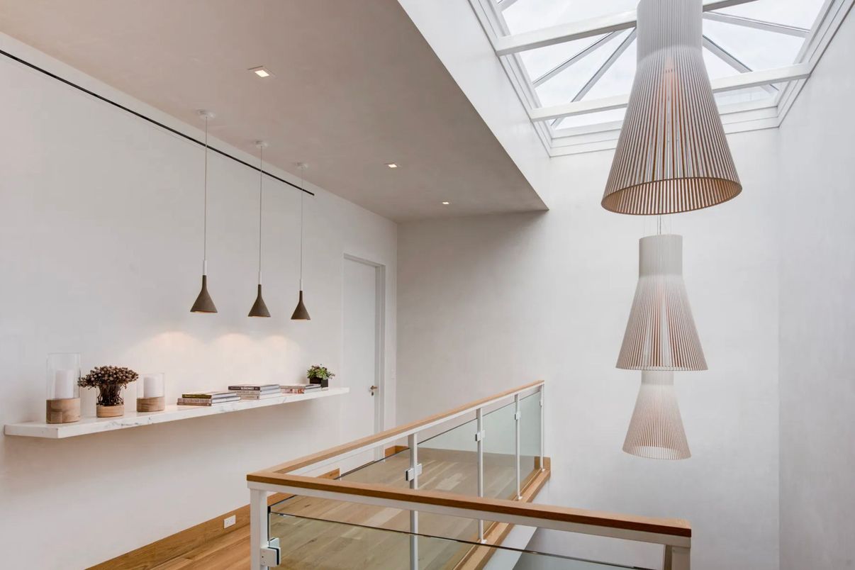 Interior, Pendant Lights, Recessed Lighting, Wood Texture Flooring