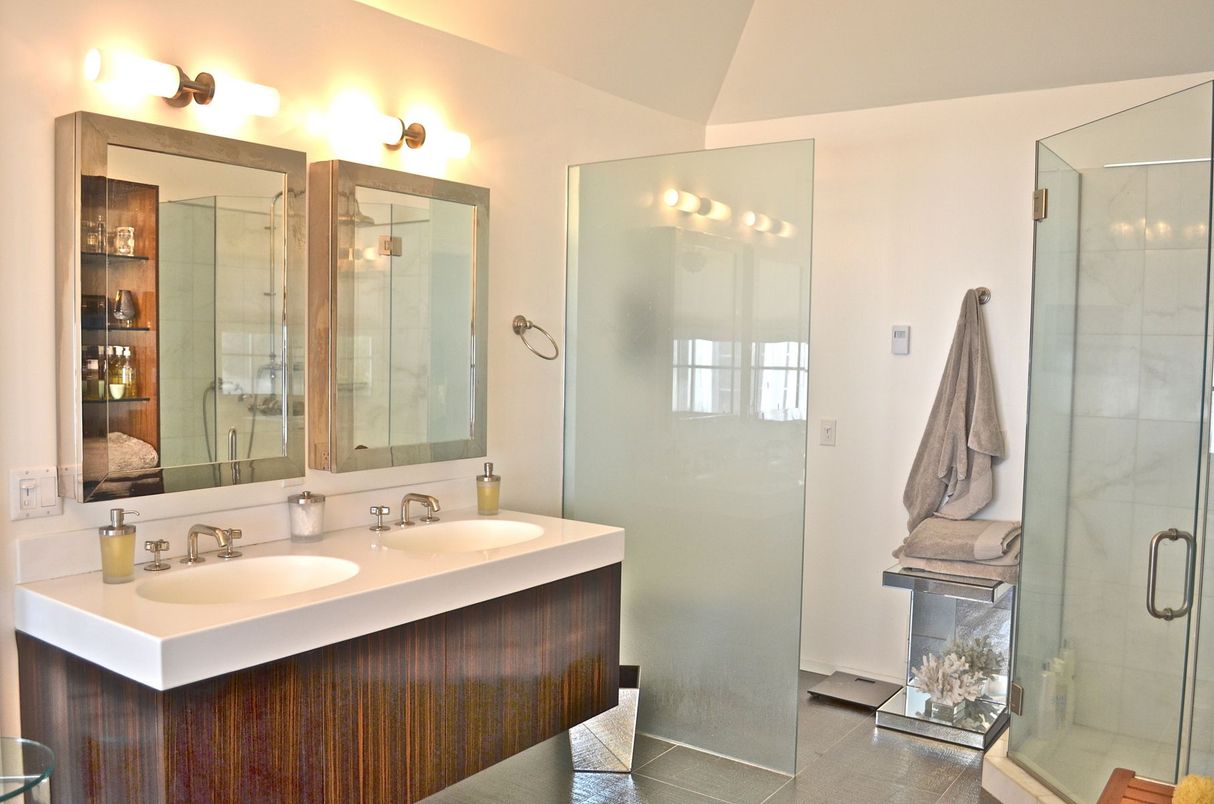 Bathroom, Dual Sink Vanities, Glass Shower, Interior