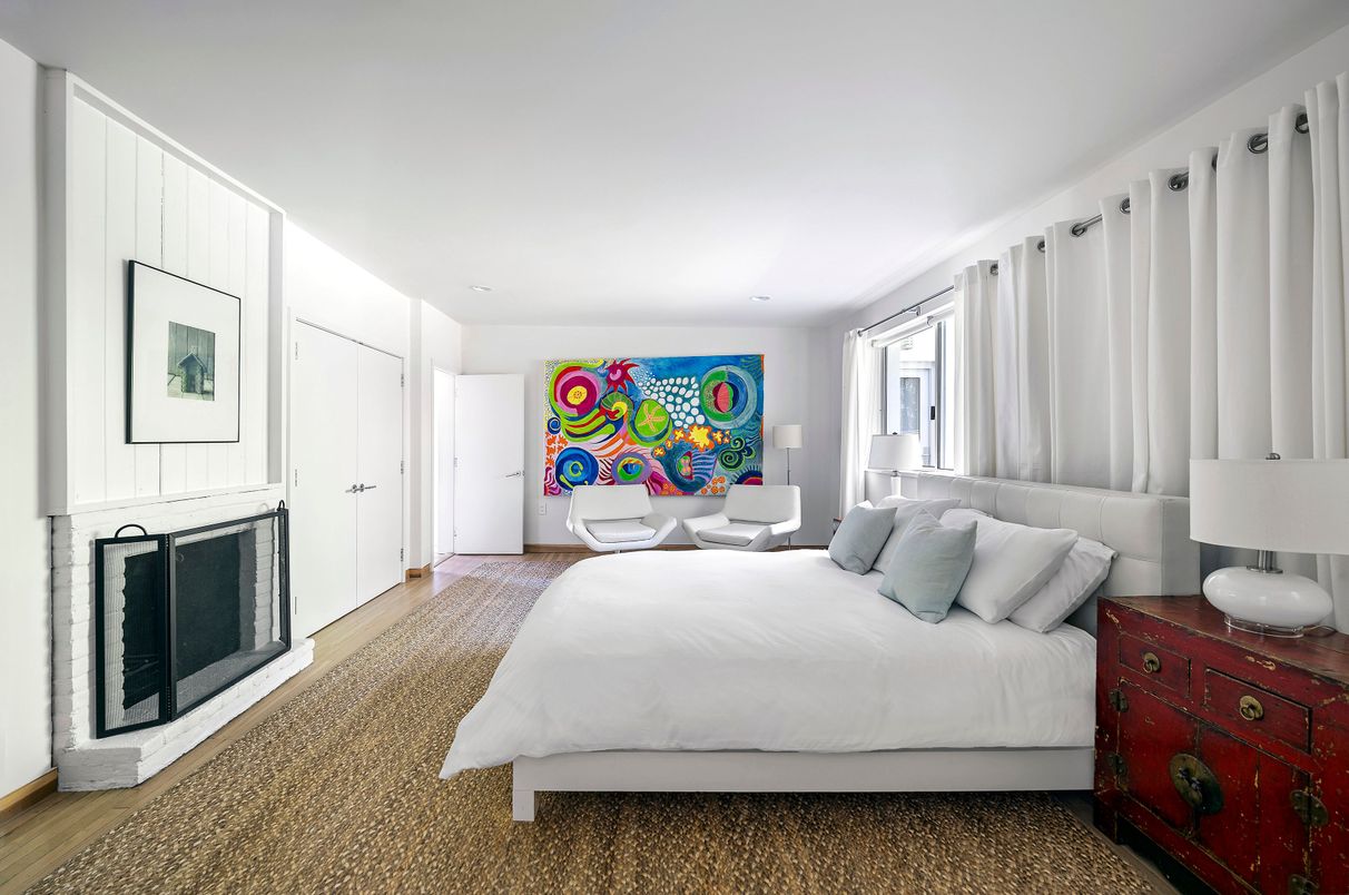 Bedroom, Fireplace, Interior, Recessed Lighting