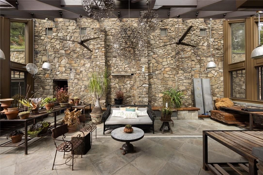 Interior, Pendant Lights, Stone Walls