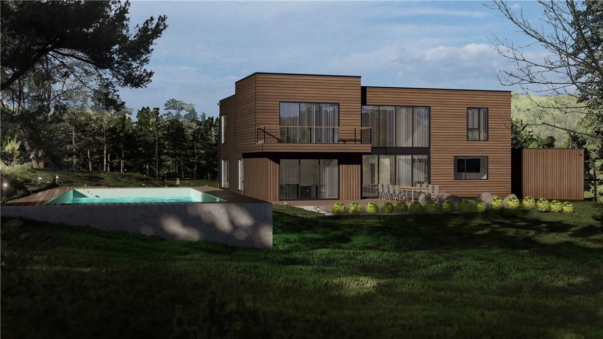 Backyard, Exterior, Facade, Pool, Modern