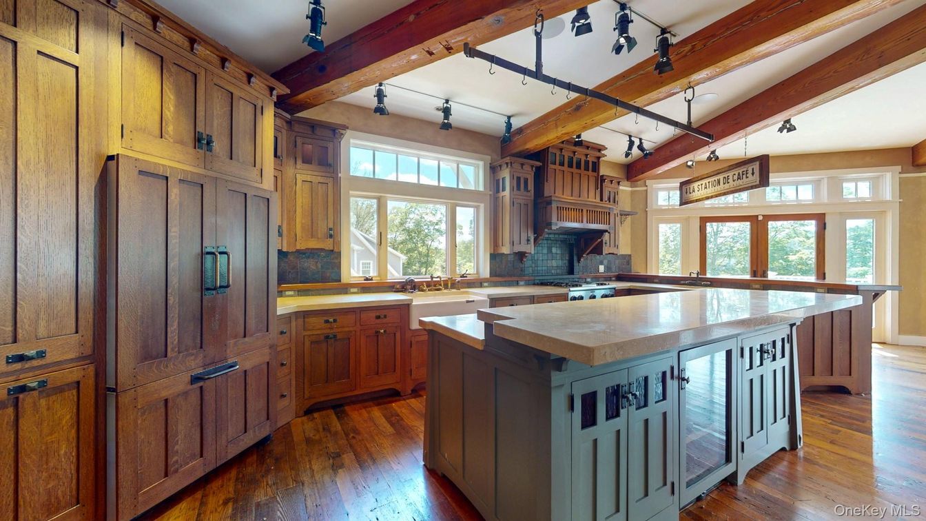 Interior, Kitchen, Wooden Beams, Wood Texture Flooring