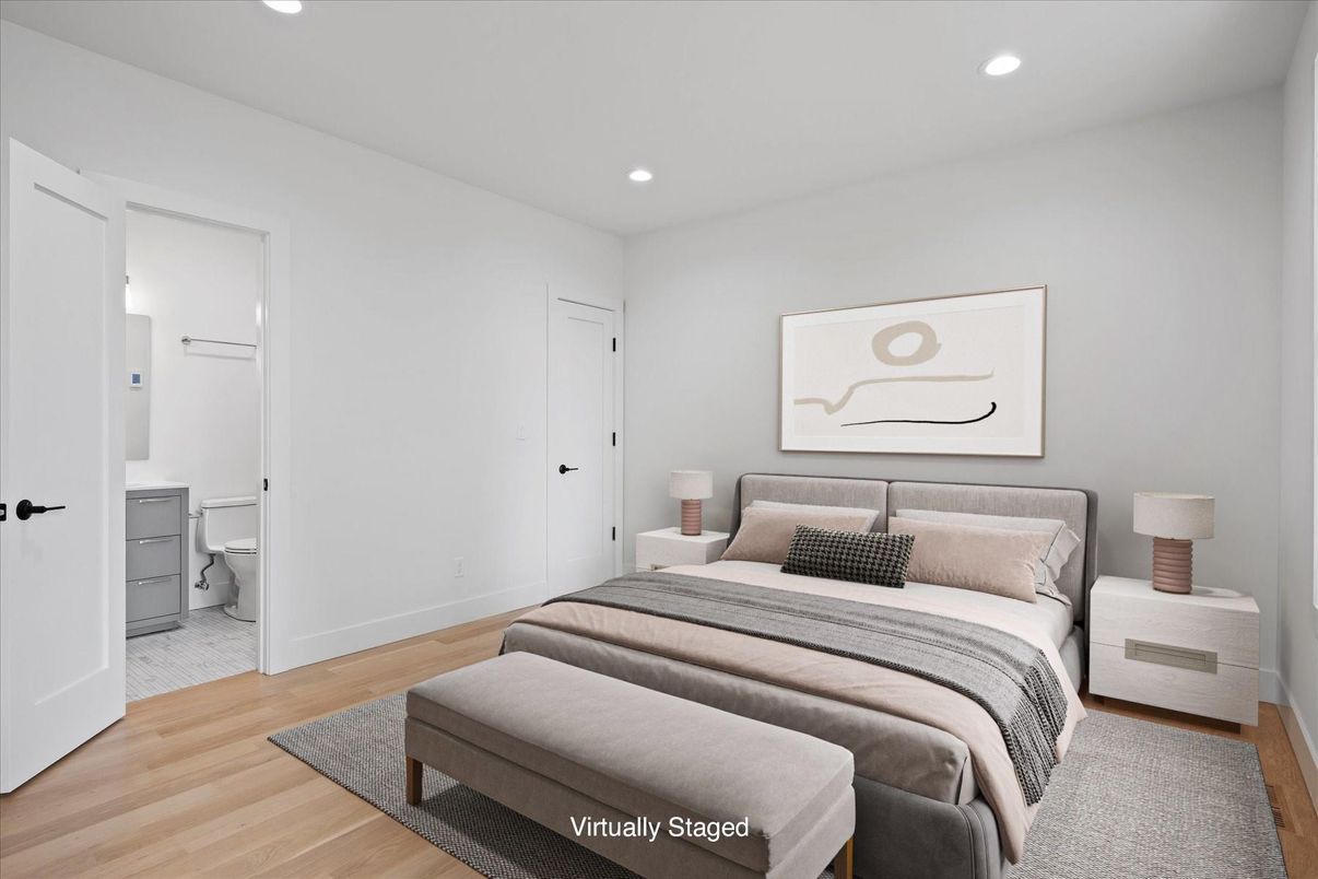 Bathroom, Bedroom, Interior, Recessed Lighting, Wood Texture Flooring
