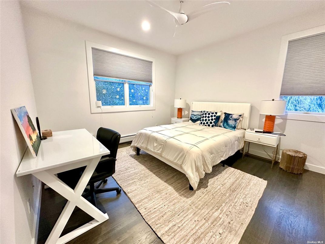 Bedroom, Home Office, Interior, Recessed Lighting, Wood Texture Flooring