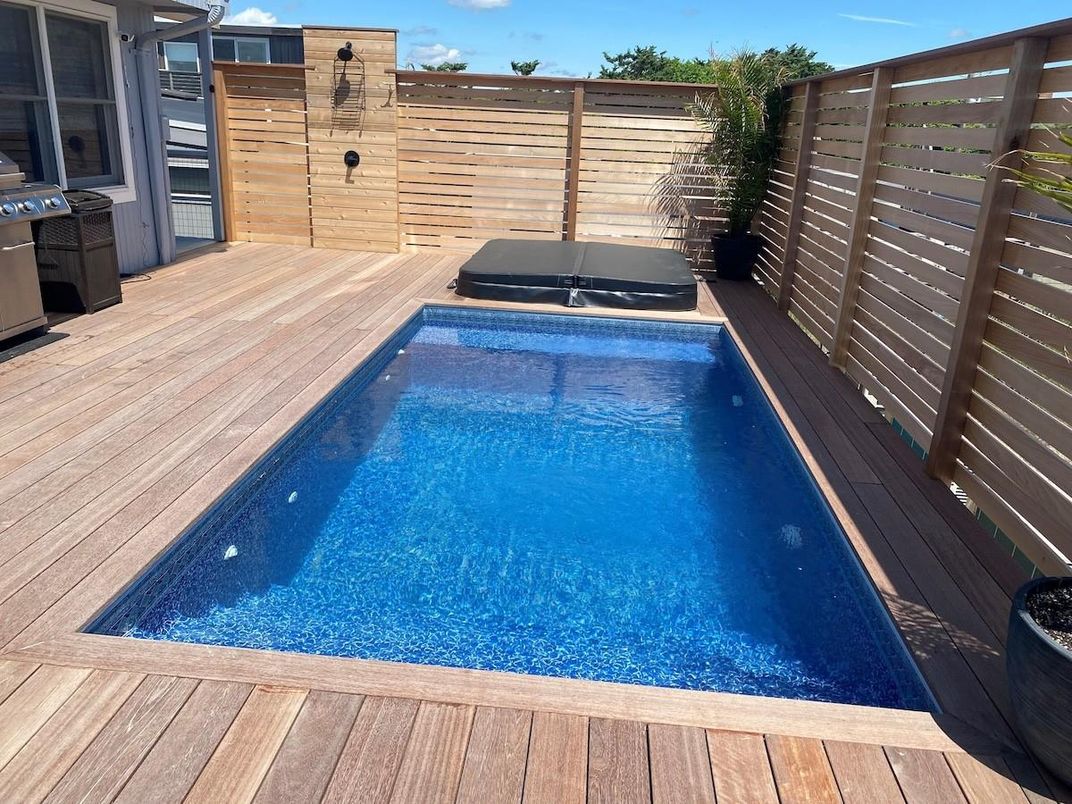 Exterior, Pool, Wood Texture Flooring