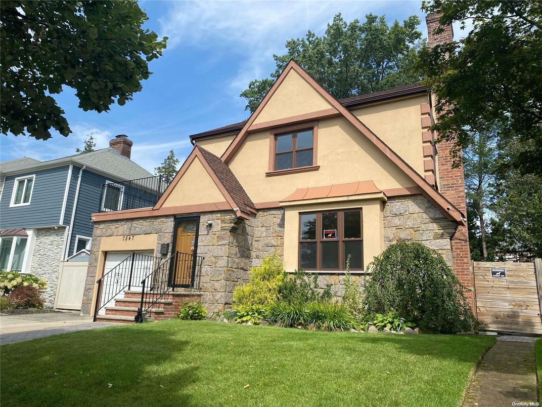 Attached, Backyard, Exterior, Facade, Tudor Revival