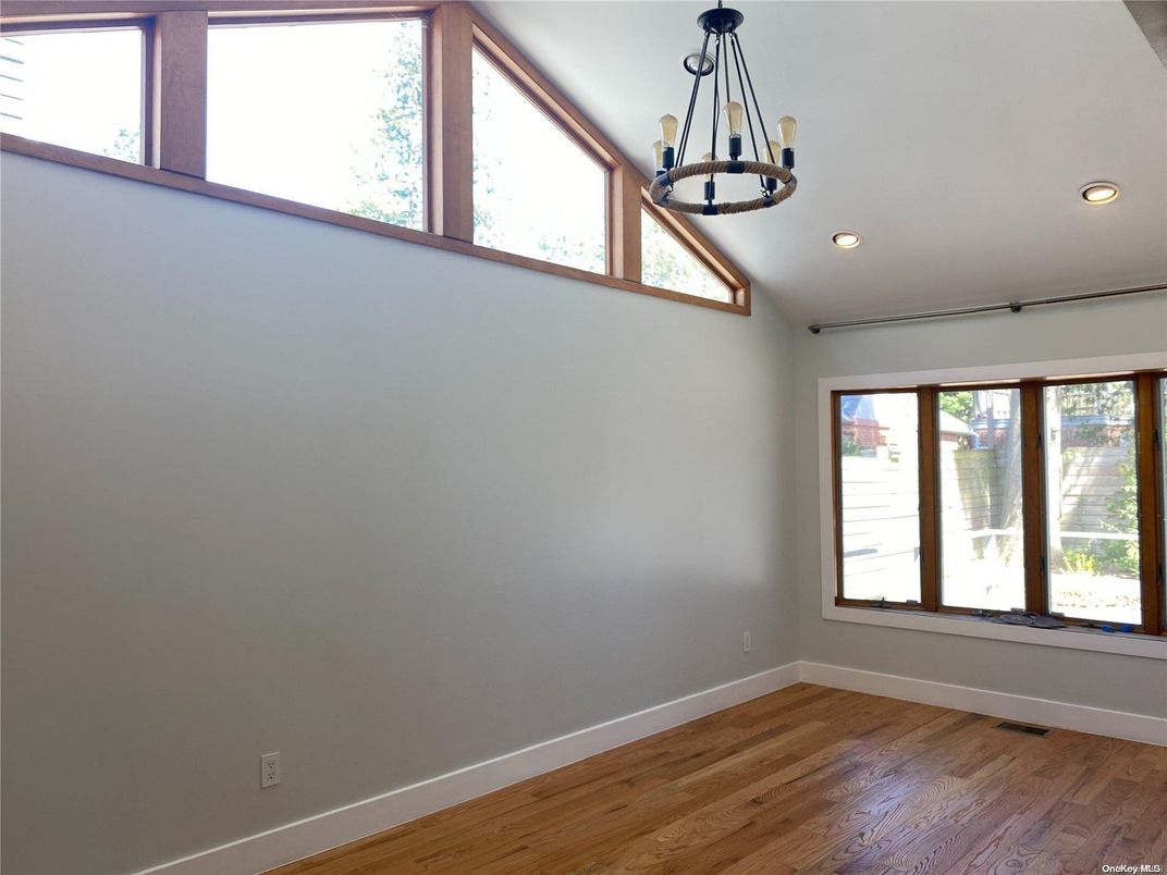 Empty room, Interior, Pendant Lights, Recessed Lighting, Wood Texture Flooring