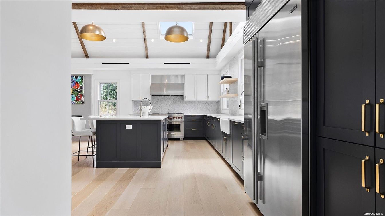 Interior, Kitchen, Pendant Lights, Stainless Steel Appliances, Wood Texture Flooring