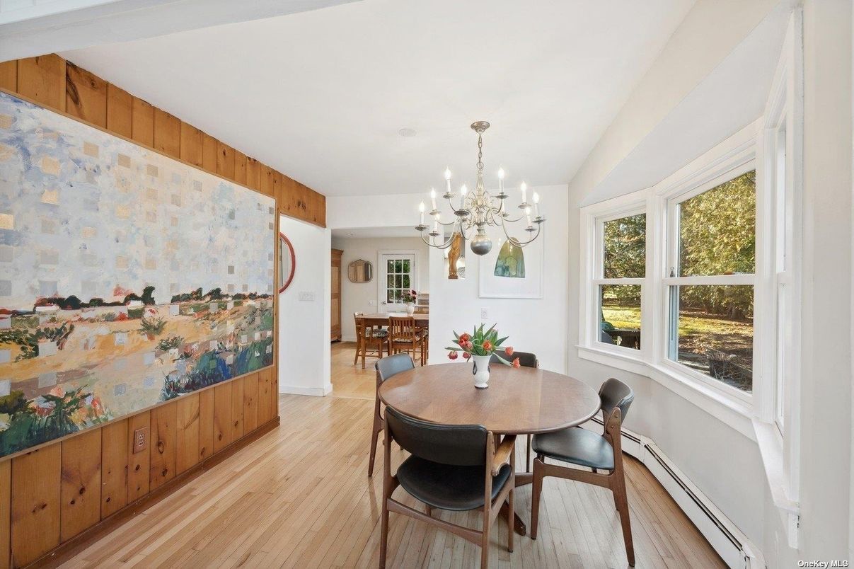 Chandelier, Dining room, Interior, Wood Texture Flooring