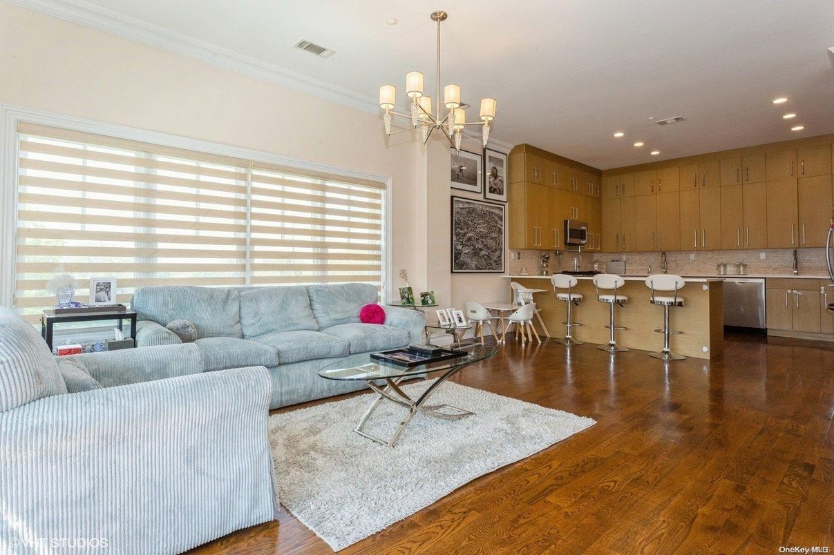 Dining room, Interior, Kitchen, Living room, Pendant Lights, Recessed Lighting, Wood Texture Flooring