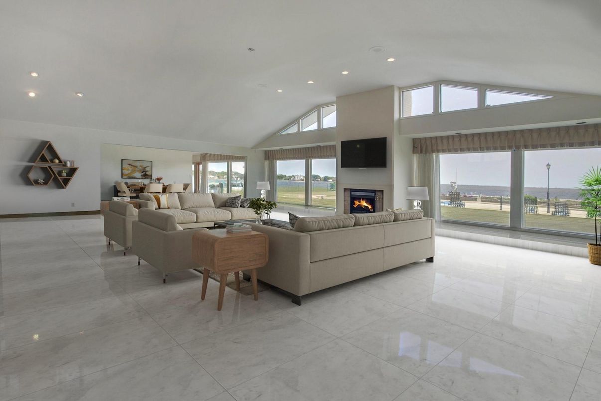 Fireplace, Interior, Living room, Recessed Lighting