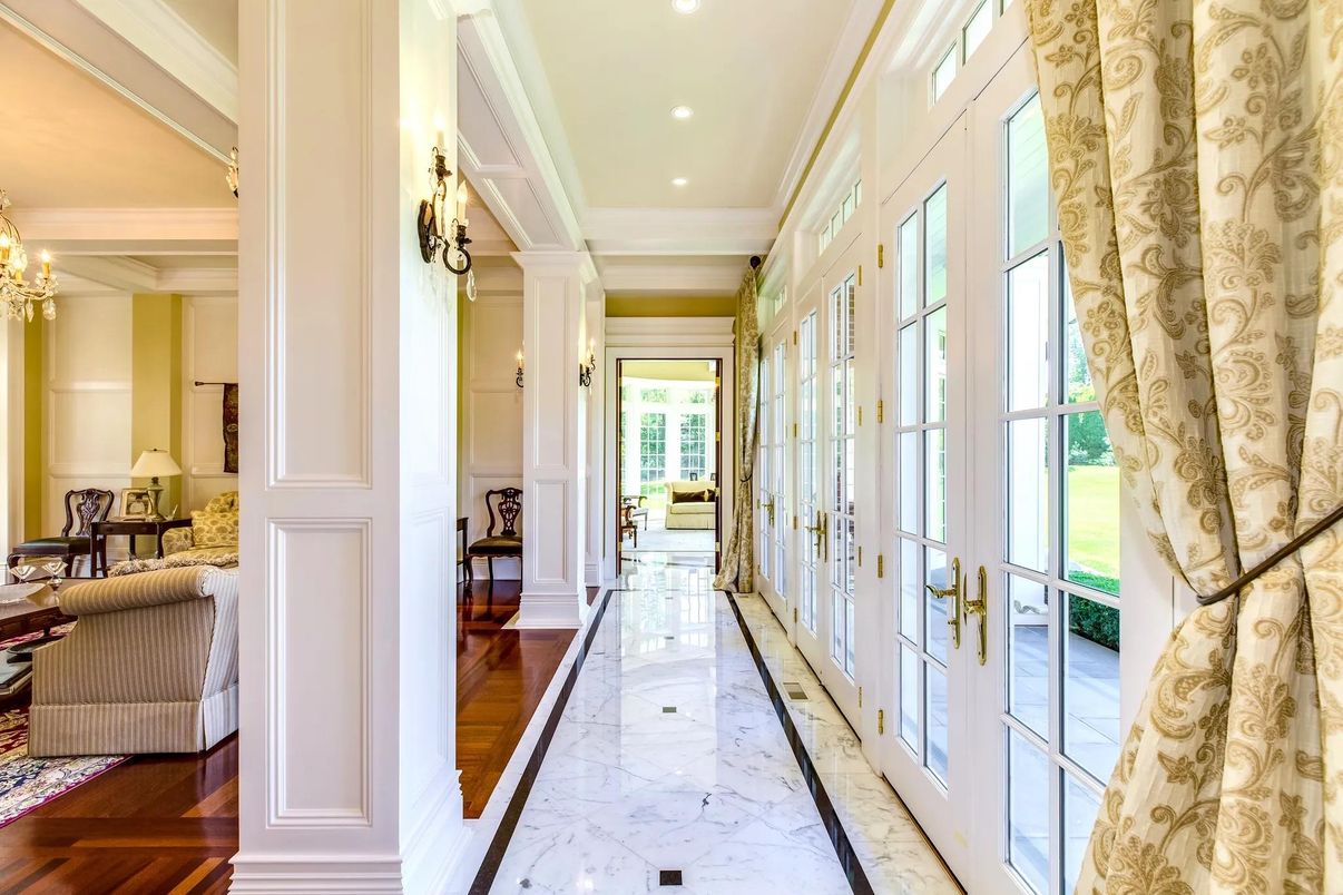 Interior, Marble, Recessed Lighting, Wood Texture Flooring