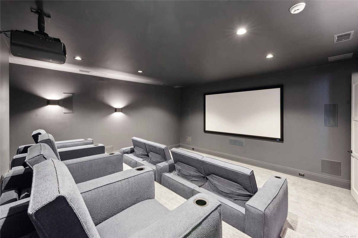 Home Theatre Room, Interior, Projection Screen, Recessed Lighting, Theatre Room
