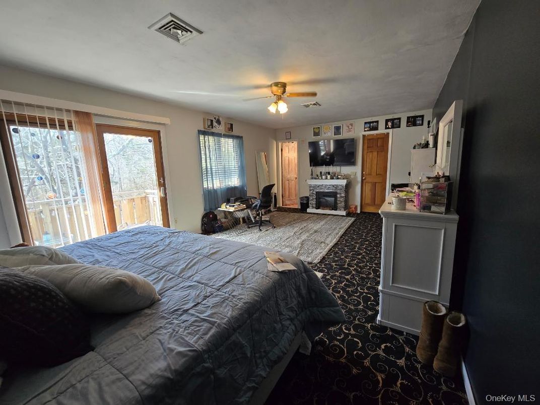 Bedroom, Fireplace, Interior