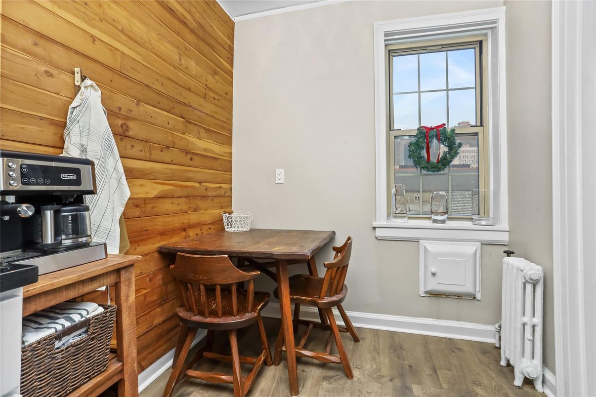 Dining room, Interior, Wood Texture Flooring, Wooden Walls