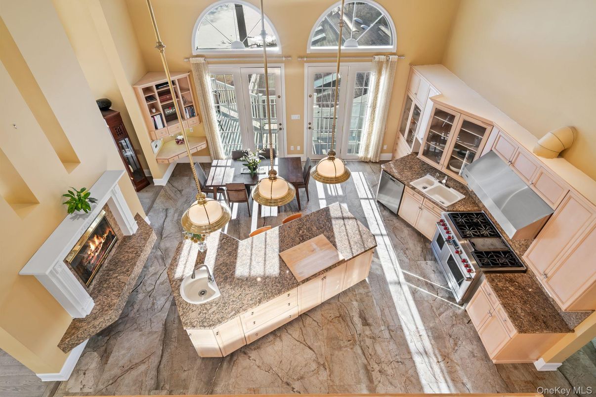 Dining room, Fireplace, Interior, Living room