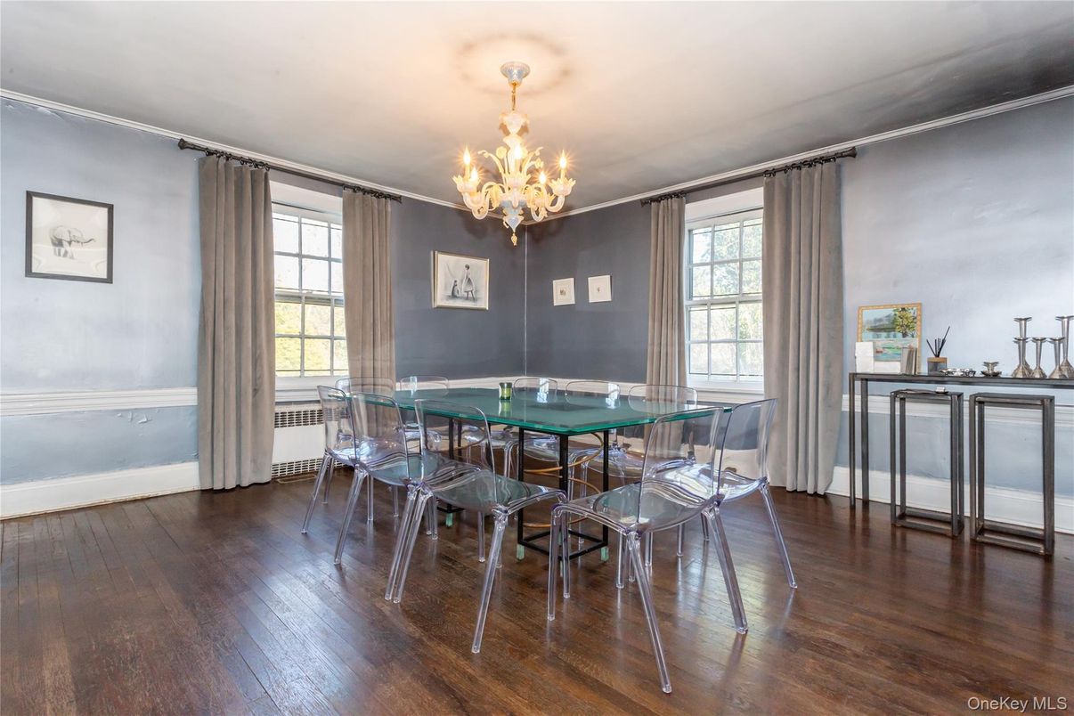 Chandelier, Dining room, Interior, Wood Texture Flooring