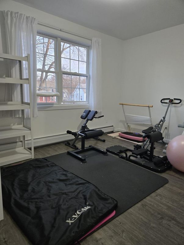 Fitness Equipment, Interior, Wood Texture Flooring
