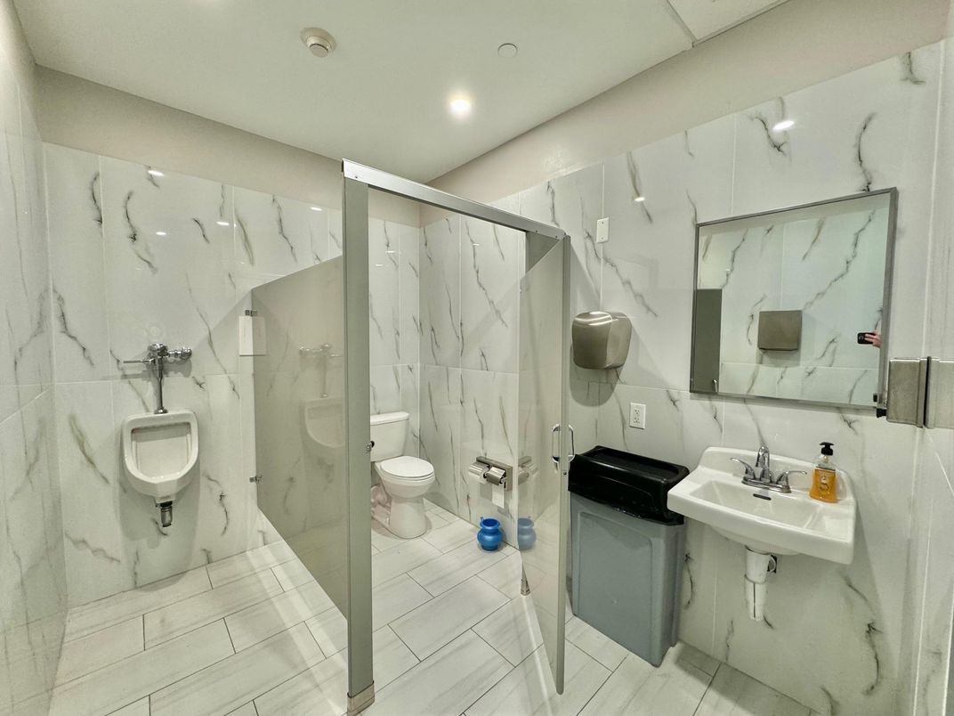 Bathroom, Glass Shower, Interior, Marble, Marble Walls, Recessed Lighting