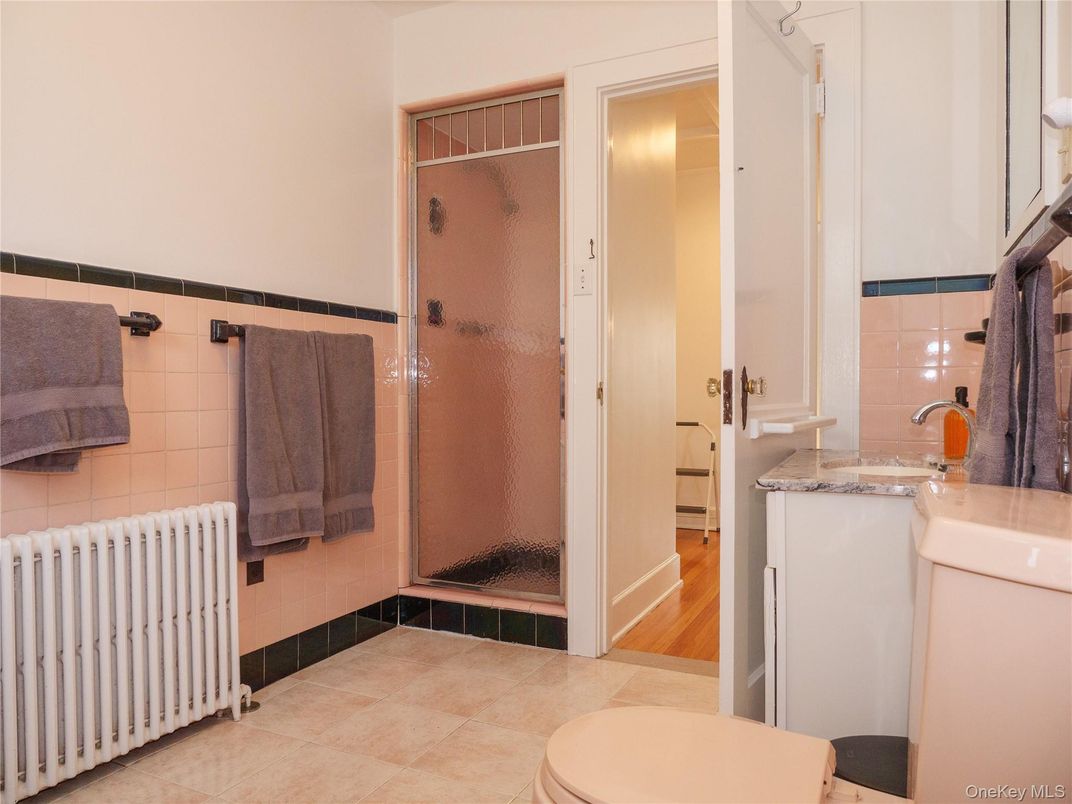 Bathroom, Glass Shower, Interior, Wood Texture Flooring