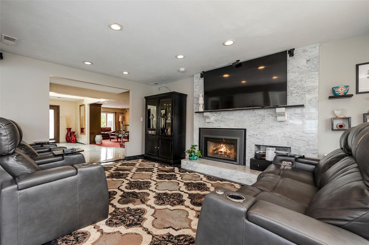 Home Theatre Room, Fireplace, Interior, Living room, Recessed Lighting