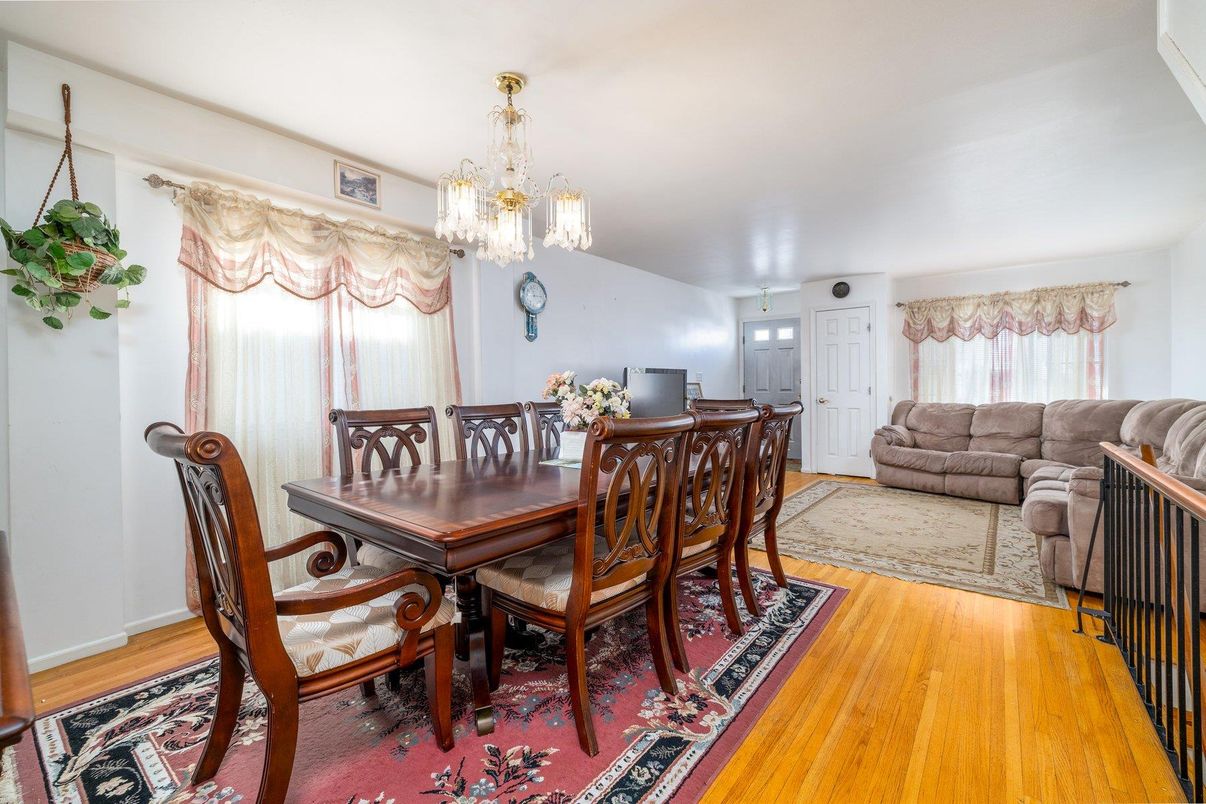 Chandelier, Dining room, Interior, Wood Texture Flooring