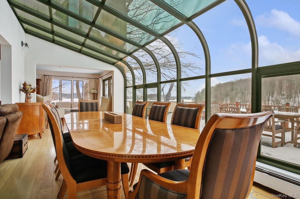 Dining room, Glass Ceilings, Interior, Sun Room, Wood Texture Flooring