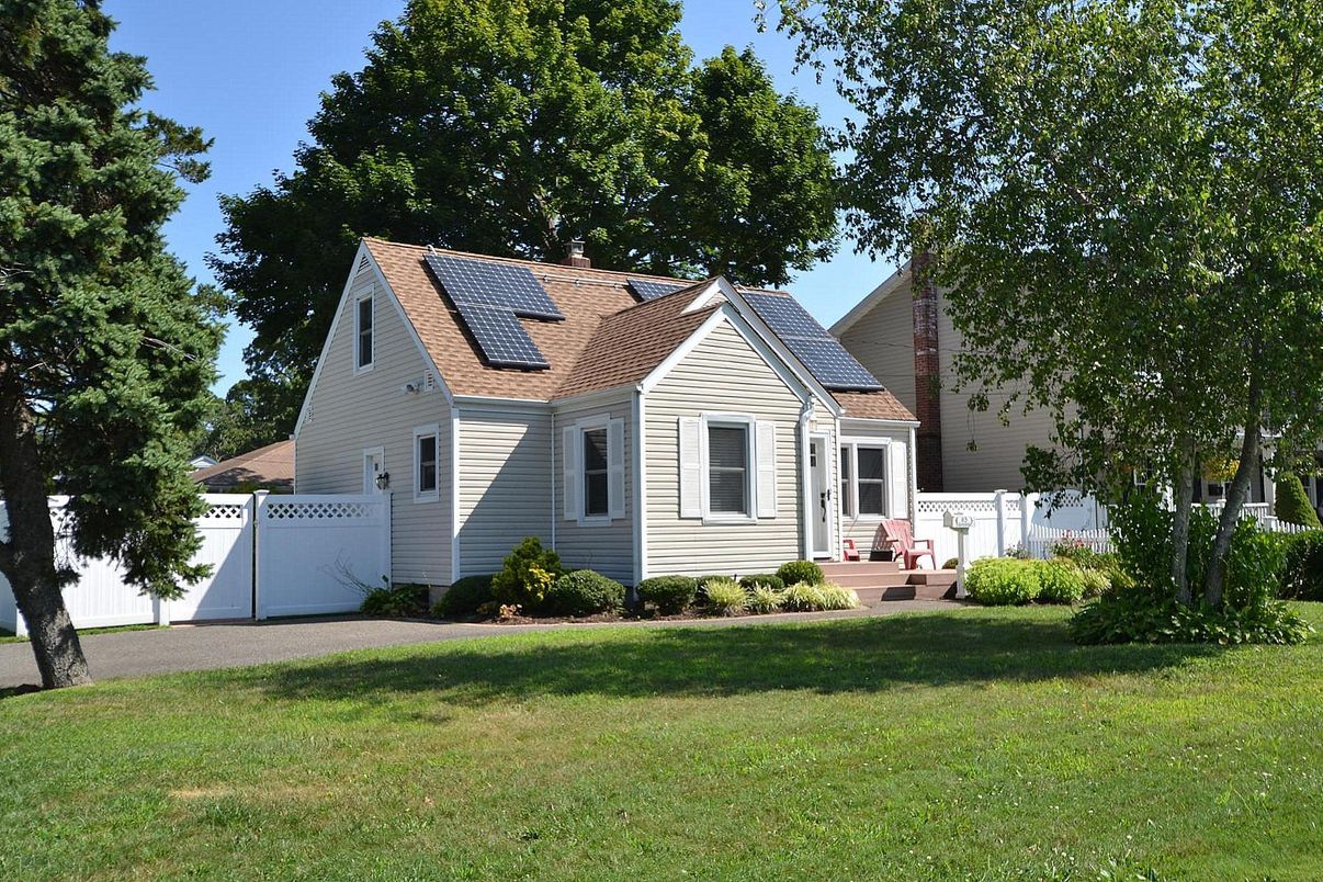 Attached, Backyard, Exterior, Facade, Solar Panels, Cape Cod