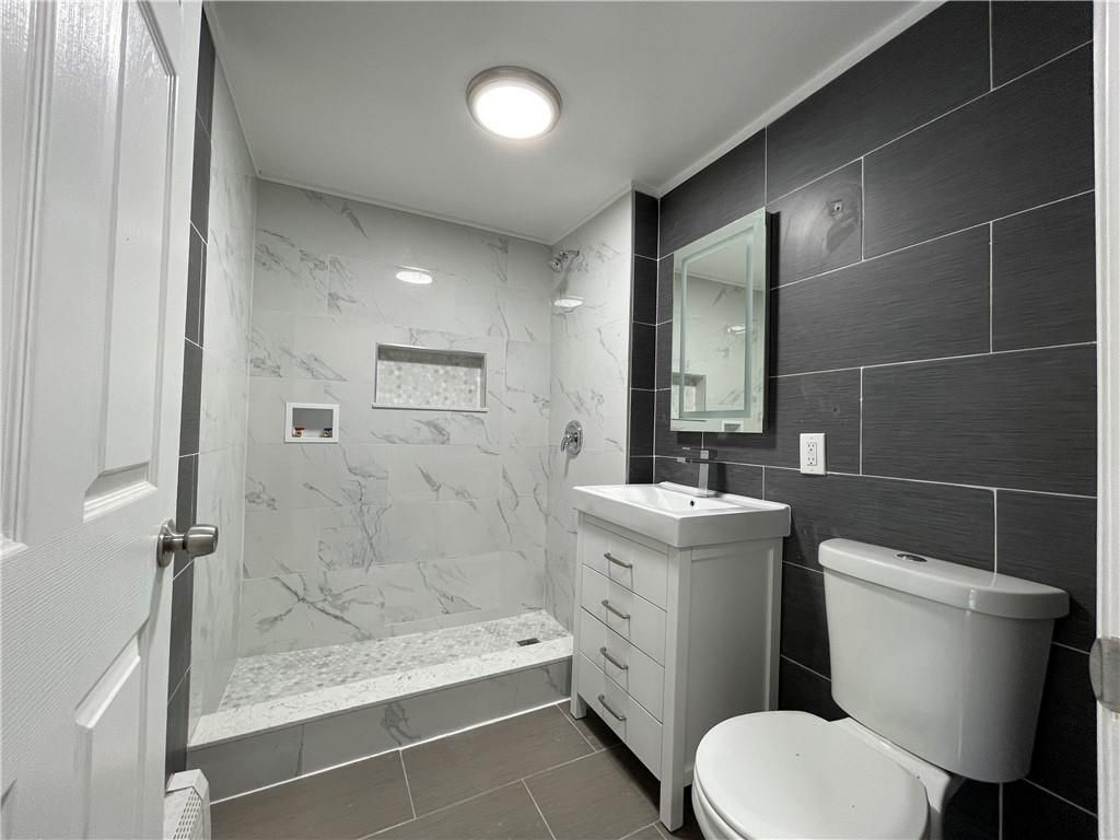 Bathroom, Glass Shower, Interior, Marble Walls