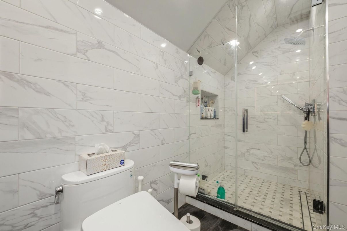 Bathroom, Glass Shower, Interior, Marble Walls