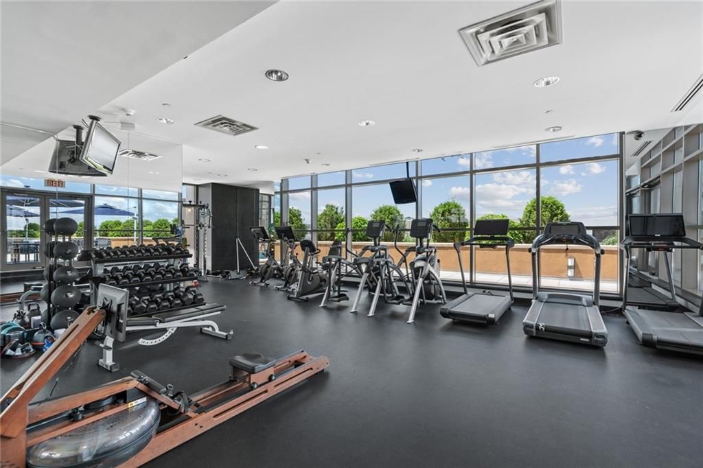 Fitness Equipment, Gym, Interior, Recessed Lighting