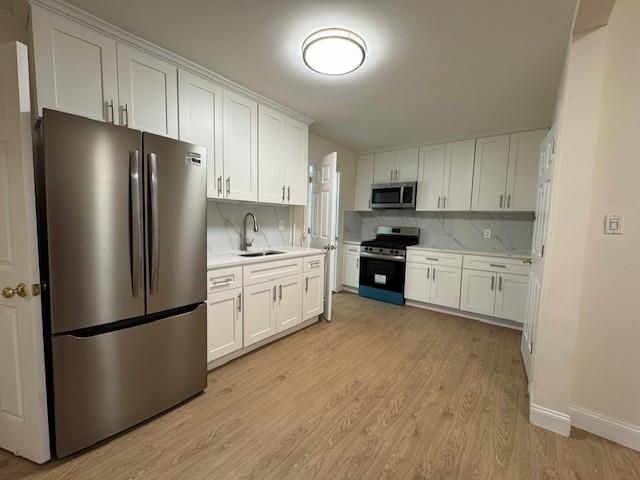 Interior, Kitchen, Marble Walls, Stainless Steel Appliances, Wood Texture Flooring