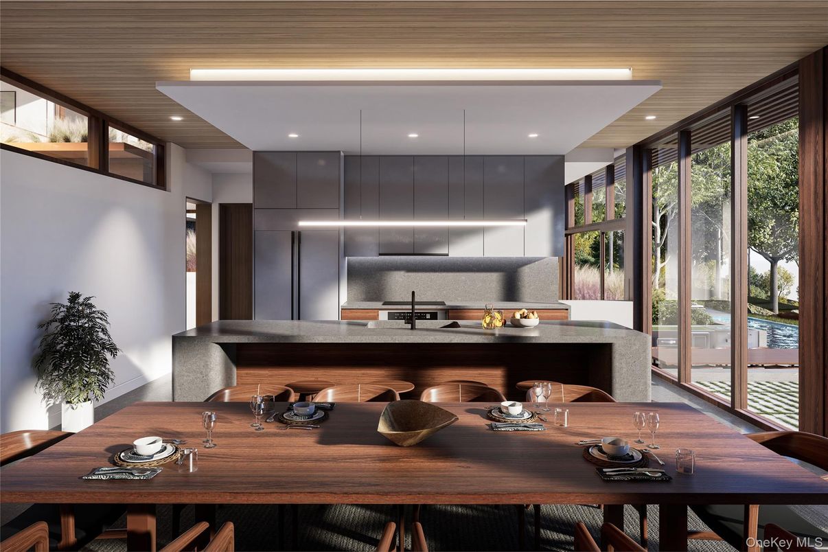 Dining room, Interior, Kitchen, Recessed Lighting, Stainless Steel Appliances