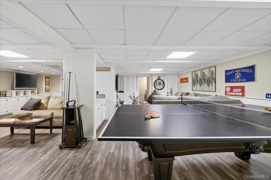 Game Room, Interior, Recessed Lighting, Wood Texture Flooring