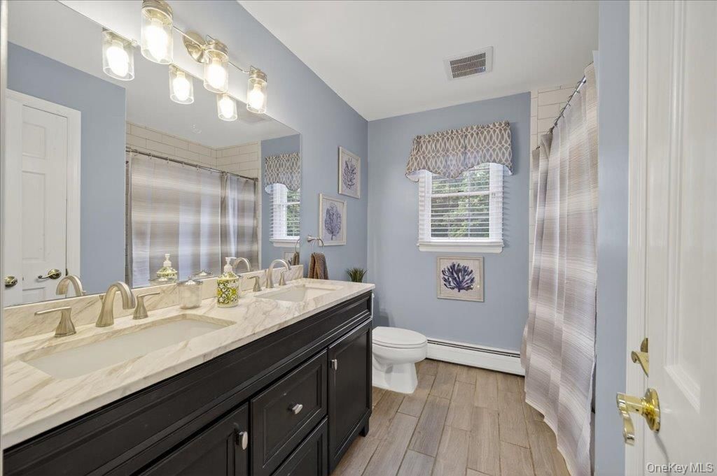 Bathroom, Dual Sink Vanities, Interior, Wood Texture Flooring