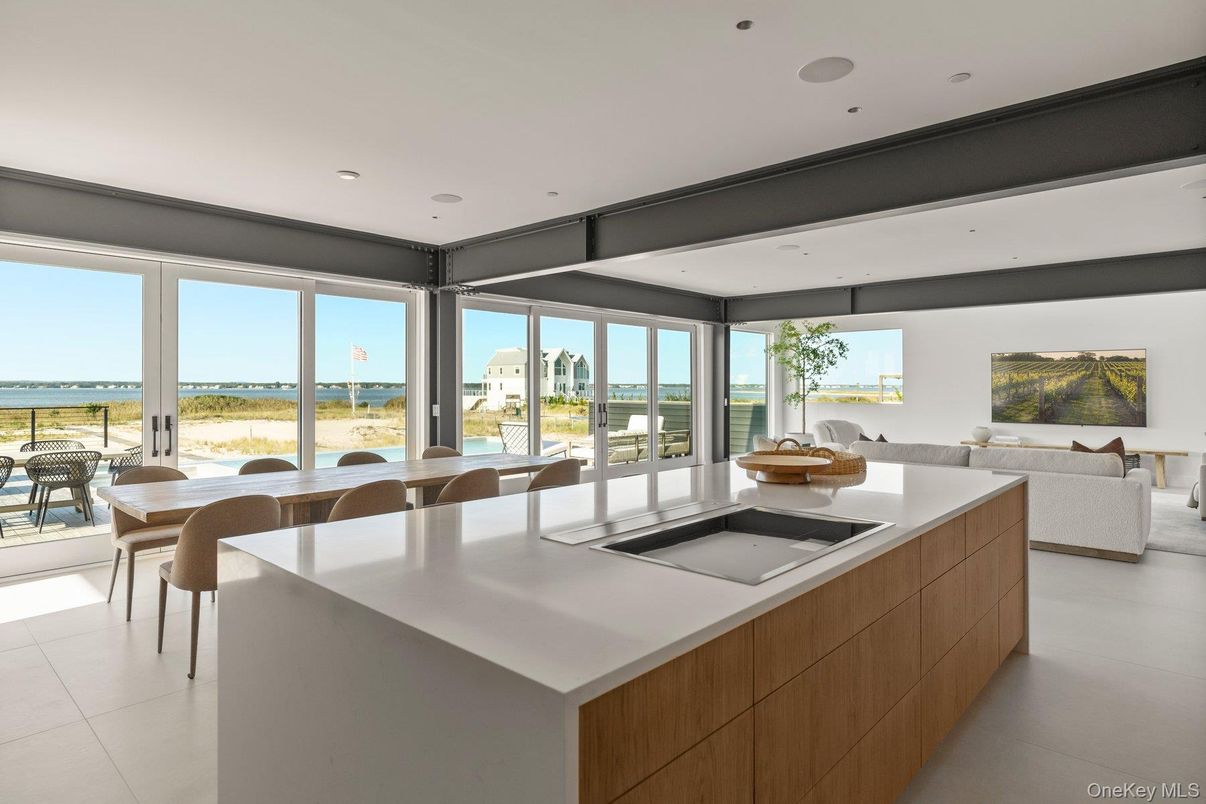 Dining room, Interior, Kitchen, Living room, Recessed Lighting, Water