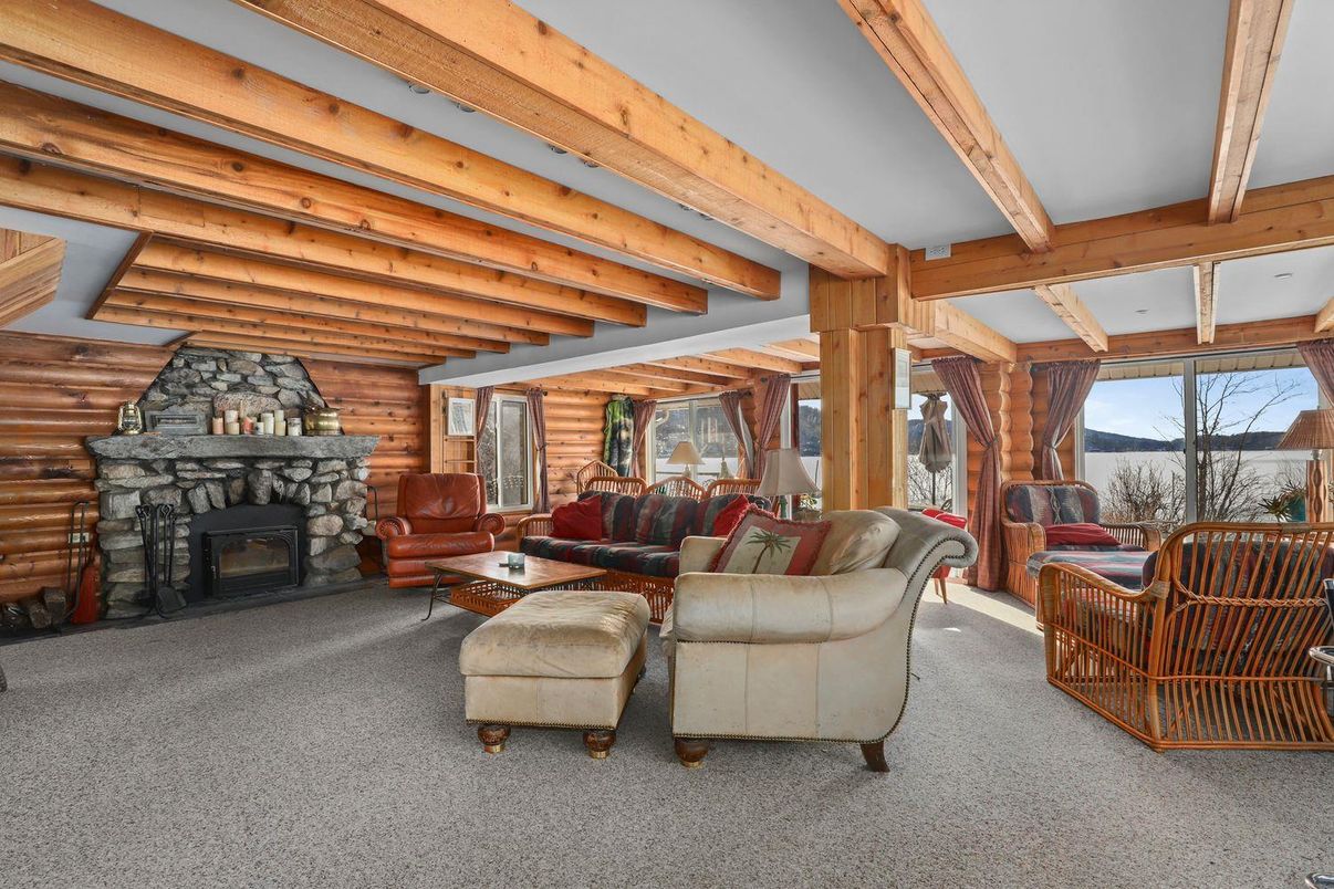 Fireplace, Interior, Living room, Wooden Beams, Wooden Walls