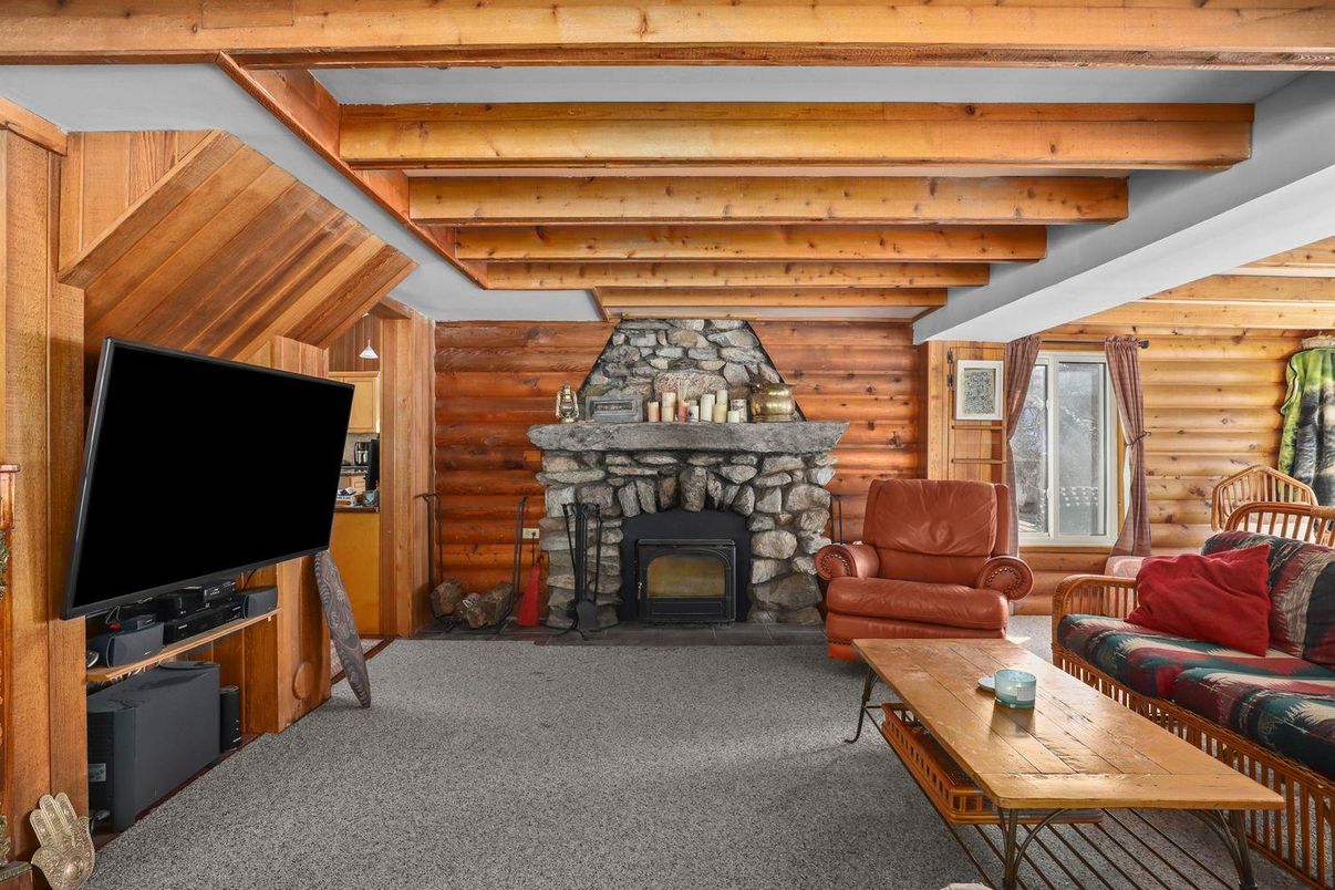 Fireplace, Interior, Living room, Wooden Beams, Wooden Ceilings, Wooden Walls