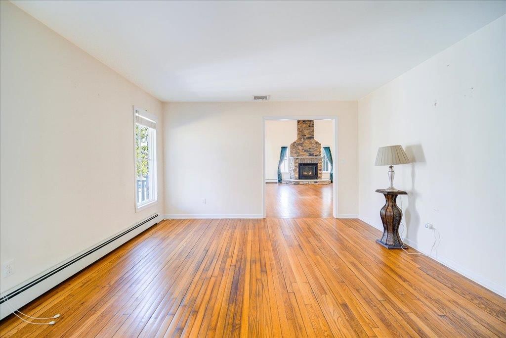 Empty room, Fireplace, Interior, Wood Texture Flooring