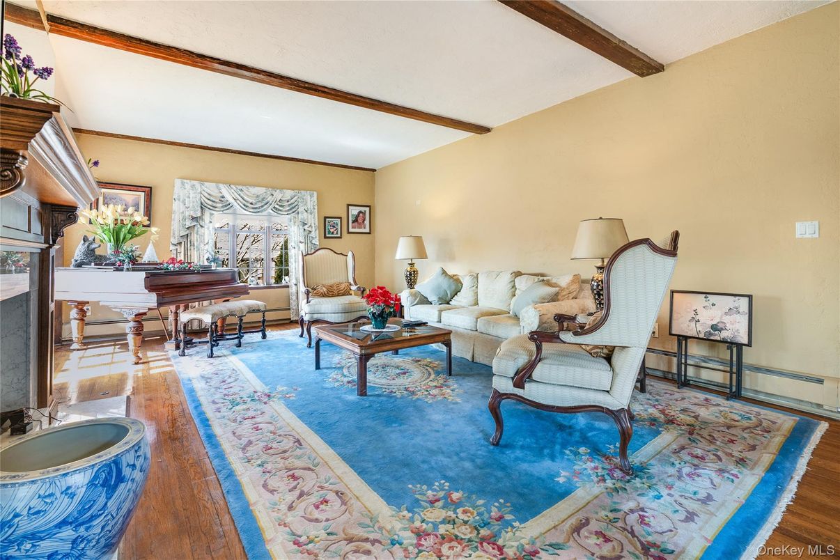 Interior, Living room, Piano, Wooden Beams, Wood Texture Flooring